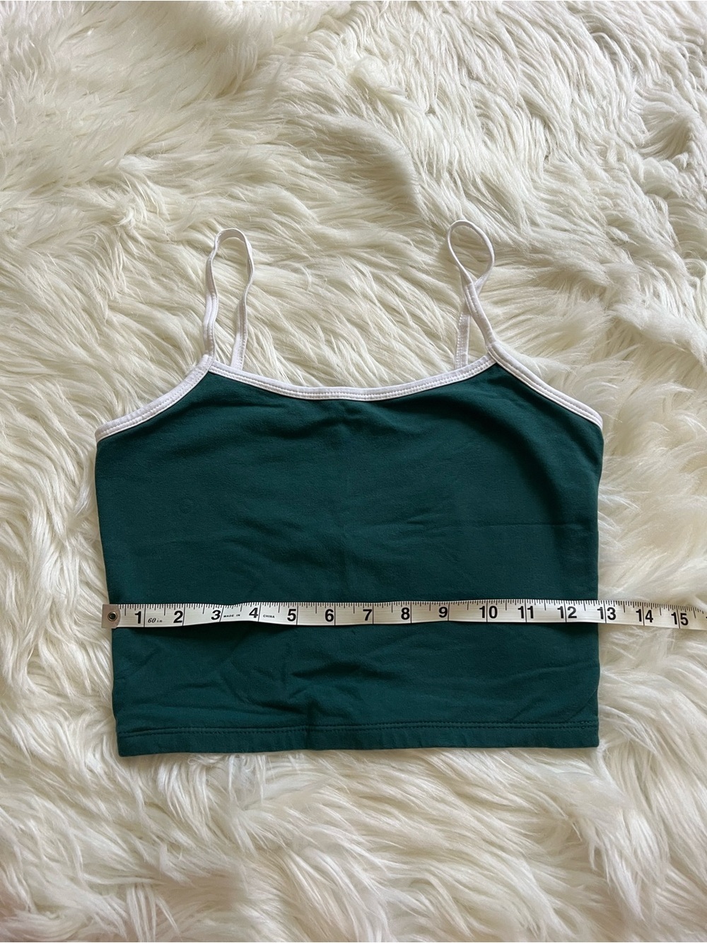 wild fable Green Cropped Cami with White Trim - Picture 4 of 5
